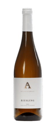 A bottle of Riesling from Amelie Vineyard
