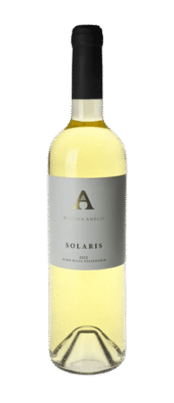 A bottle of Solaris from Amelie Vineyard