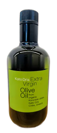 Butelka ekologicznej oliwy z oliwek extra virgin Kato Dris z Krety, 0,75 l